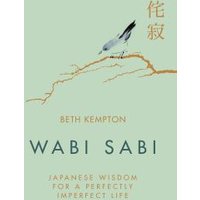 Book cover "Wabi Sabi" by Beth Kempton, pale green with a bird on a branch and Japanese characters.