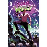 "War Wolf Vol. 1" graphic novel, features man in torn clothes wielding hammer, with lightning and UFO in background.