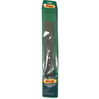 Black Webb lawnmower blade for WEER36, packaged in green sleeve with logo and three mounting holes.