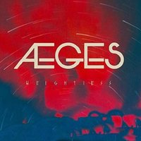 "Weightless" album cover by Vinyl Castle, features bold white text over a swirling red and blue abstract background.