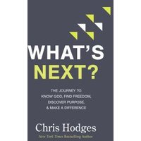 Dark gray book cover titled "What's Next?" by Chris Hodges, featuring yellow and white geometric accents.
