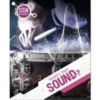 "STEM book 'What's That Sound?' with drum image and soundwave graphics on cover"