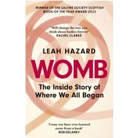 "Womb book by Leah Hazard, cream cover with red and brown abstract design, 2023 Saltire Society Book of the Year winner"