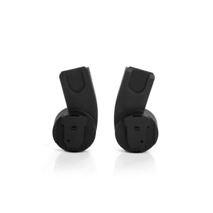 Black plastic car seat adapters designed for Cybex Balios S and Talos S, featuring a curved shape and secure locking mechanism for easy installation.