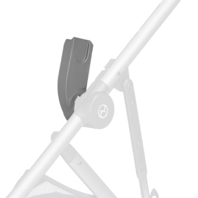 Cybex Gazelle S Car Seat Adapter in sleek black plastic, designed to securely attach a car seat to a stroller frame, featuring a streamlined shape for easy installation.