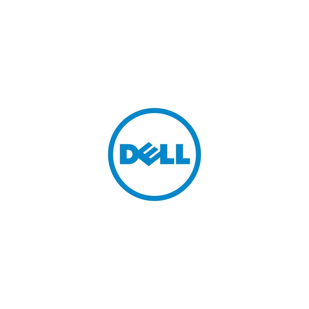 Black briefcase by Dell, designed for 15-inch laptops, featuring a sleek exterior, durable material, and a prominent blue Dell logo on the front.