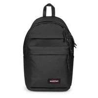 Black Eastpak Day Pak'r Pro backpack with front pocket, top handle, and adjustable padded shoulder straps.