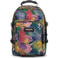 Eastpak Provider K520 backpack with tropical leaf print, dual compartments, and padded handle.