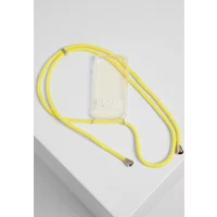 Clear Urban Classics bag with bright yellow cord strap and silver accents.