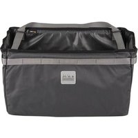 Gray Brompton Borough Basket Bag Large with Frame, featuring a rectangular shape and sturdy handles.