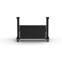 Black Canon printer stand with sturdy frame, four wheels, and a flat base designed for imagePROGRAF TA-20.