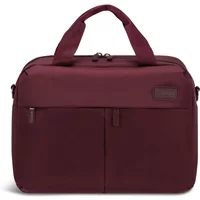 Maroon Lipault City Plume carry-all bag with dual handles, front zipper pockets, and sleek design.