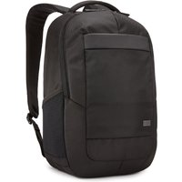 Black Case Logic Notion backpack, nylon material, padded straps, front pocket, and side mesh pockets.