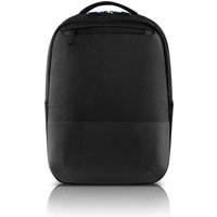 Black Dell Pro Slim Backpack 15" with sleek design, front zipper pocket, and padded shoulder straps.