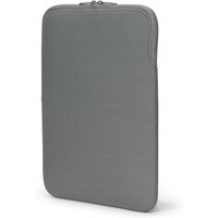 Grey Dicota laptop sleeve case, 15-inch, with smooth fabric texture and zippered top closure.