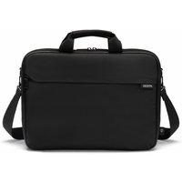 Black Dicota D32099-RPET laptop briefcase, 17.3", with padded handles, detachable shoulder strap, and front zipper pocket.