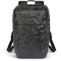 Camouflage polyester Dicota backpack with padded straps and front pocket.