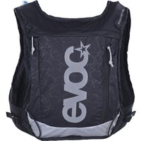 Black EVOC Hydro Pro Ultra 6L backpack with large logo, adjustable straps, and 1.5L hydration bladder.