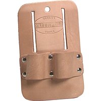 Tan leather Faithfull dual scaffold spanner holster with riveted loops and embossed logo.
