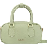 Light green genuine leather handbag by Ryłko with dual handles and detachable shoulder strap.