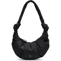 Black Got Bag Moon Pleat Small handbag with ruched design and padded handle.