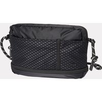 Black Helly Hansen shoulder bag with textured front, adjustable strap, and zippered compartments.