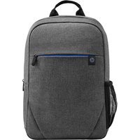 Grey HP Prelude 15.6 inch backpack with front zip pocket, mesh side pocket, and top handle.