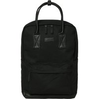 Black Jack & Jones Pascal backpack with leather accents, front zipper pocket, and top handles.