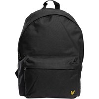 Black Lyle & Scott backpack with front zip pocket and yellow eagle logo at the bottom corner.