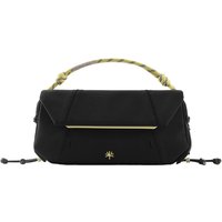 Black PGYTECH OneGo shoulder bag with gold accents, braided handle, and angular design.