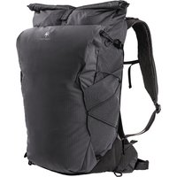 Black PGYTECH P-CB-417 backpack with roll-top closure, padded straps, and side pockets.