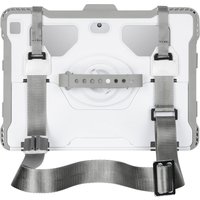 Grey and white Targus THZ893GLZ 13" laptop case with adjustable straps and reinforced corners.