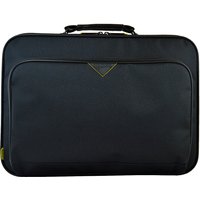 Black Techair ATCN20BRv5 laptop bag with a sleek design, front pocket, and sturdy handle for 14-15.6" laptops.