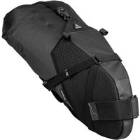 Black Topeak Backloader X Seat Bag, 10L, with waterproof material, adjustable straps, and reflective logo.