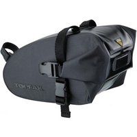 Black Topeak Drybag Wedge Saddle Bag with strap, roll-top closure, and reflective logo on side.