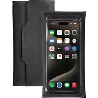 Black Topeak Drywallet with clear front for phones up to 6.7" screen, featuring a sleek, waterproof design.