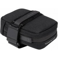 Black Topeak Elementa Seatbag with textured fabric, zippered closure, and adjustable strap for secure attachment.
