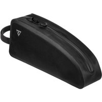 Black Topeak Toploader Dry Bag 1L with sleek aerodynamic design, zipper closure, and small logo on the side.
