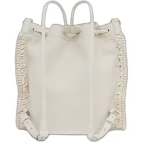 Cream Desigual Gallium Harlan women's backpack with ruffled side details and adjustable straps.