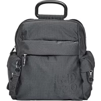 Women's backpack Mandarina Duck MD20, dark gray with top handle, multiple zippered pockets, and embossed logo.