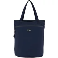 Navy blue women's backpack TBS Snap with dual handles, front zipper pocket, and TBS logo.