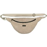 Beige women's fanny pack by Barts with a textured fabric, adjustable strap, and front zipper pocket.