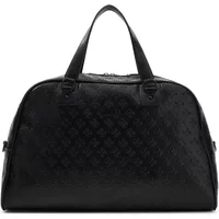 Black Guess Era 4G women's handbag with embossed logo pattern and dual handles.