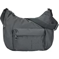 Gray Mandarina Duck MD20 medium shoulder bag with adjustable strap, front zip pocket, and subtle logo detailing.
