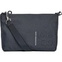 Black Mandarina Duck MD20 women's shoulder bag with adjustable strap, embossed logo, and zip closure.