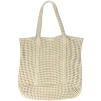 Cream woven tote bag Nou Rosalinda with textured pattern and dual shoulder straps.