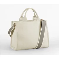 Cream Quadra Premium women's tote bag with dual handles and detachable gray shoulder strap.