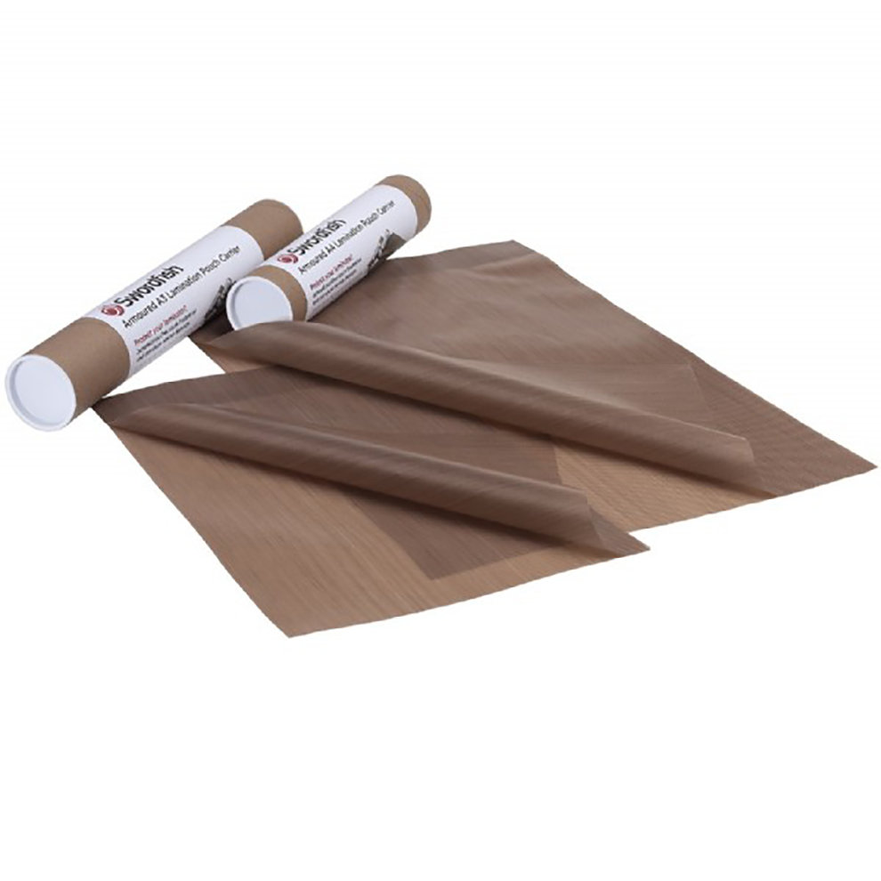 Brown, durable paper rolls with a smooth finish, featuring two sheets laid out flat and two rolls on the side, labeled for use in various crafting or packaging applications.