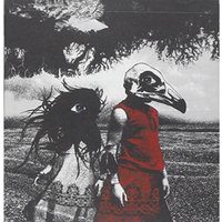 Vinyl record cover "Albatross" featuring surreal artwork of figures with bird skull and shadowy hair in a dark landscape.