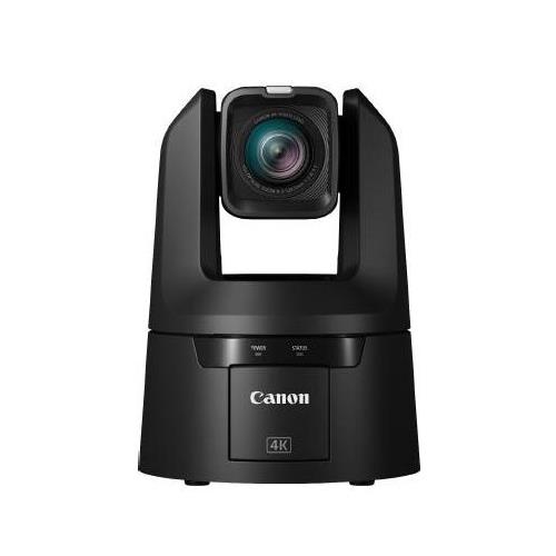 Canon CR-N500 in black, featuring a sleek design with a prominent lens on top, control buttons on the base, and labeled with "4K" for high-definition video capabilities.
